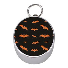 Bat Pattern Mini Silver Compasses by Valentinaart