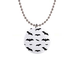 Bat Pattern 1  Button Necklace by Valentinaart