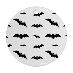 Bat Pattern Round Ornament (two Sides) by Valentinaart