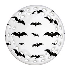 Bat Pattern Ornament (round Filigree) by Valentinaart