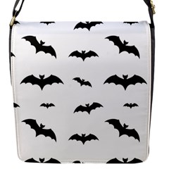 Bat Pattern Flap Closure Messenger Bag (s)