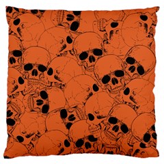 Skull Pattern Large Flano Cushion Case (one Side) by Valentinaart