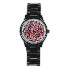 Cells In A Red Space Stainless Steel Round Watch by DimitriosArt