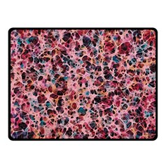 Cells In A Red Space Double Sided Fleece Blanket (small)  by DimitriosArt