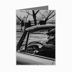 Convertible Classic Car At Paris Street Mini Greeting Card by dflcprintsclothing