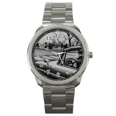 Convertible Classic Car At Paris Street Sport Metal Watch by dflcprintsclothing