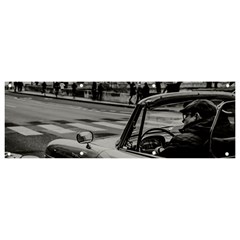 Convertible Classic Car At Paris Street Banner And Sign 9  X 3  by dflcprintsclothing
