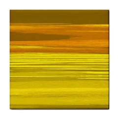 Yellow And Gold Horizontal Stripes - Abstract Art Tile Coaster by KorokStudios