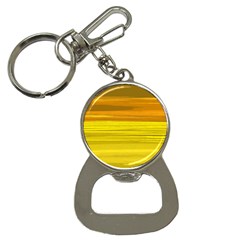 Yellow And Gold Horizontal Stripes - Abstract Art Bottle Opener Key Chain by KorokStudios