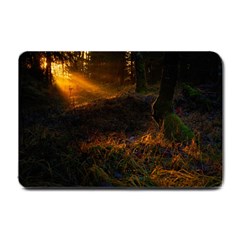 Sunset Forest Fall Sunbeams Nature Small Doormat by danenraven