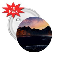 Beach Volcano Ocean Sunset Sunrise Iceland 2 25  Buttons (10 Pack)  by danenraven