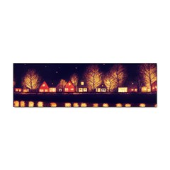 Night Houses River Bokeh Leaves Fall Autumn Sticker Bumper (10 Pack) by danenraven