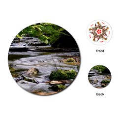 Bach Water Landscape Nature Forest Summer Sun Playing Cards Single Design (round) by danenraven