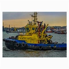 Tugboat Sailing At River, Montevideo, Uruguay Large Glasses Cloth (2 Sides) by dflcprintsclothing