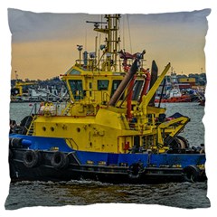 Tugboat Sailing At River, Montevideo, Uruguay Standard Flano Cushion Case (two Sides) by dflcprintsclothing