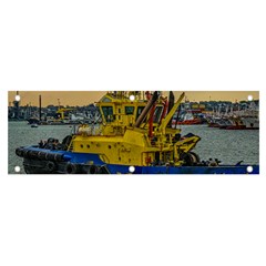 Tugboat Sailing At River, Montevideo, Uruguay Banner And Sign 6  X 2  by dflcprintsclothing