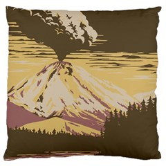 Boom Eruption Forest Mountain News Scary Volcano Large Cushion Case (two Sides) by danenraven