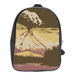Boom Eruption Forest Mountain News Scary Volcano School Bag (xl) by danenraven