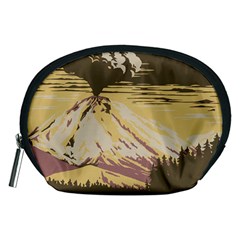 Boom Eruption Forest Mountain News Scary Volcano Accessory Pouch (medium) by danenraven