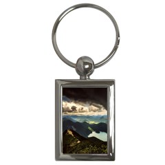 Mountains Sky Clouds Sunset Peak Overlook River Key Chain (rectangle) by danenraven