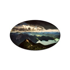 Mountains Sky Clouds Sunset Peak Overlook River Sticker Oval (100 Pack) by danenraven