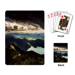 Mountains Sky Clouds Sunset Peak Overlook River Playing Cards Single Design (rectangle) by danenraven