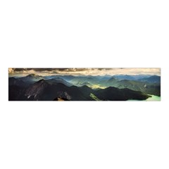 Mountains Sky Clouds Sunset Peak Overlook River Velvet Scrunchie by danenraven