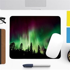 Aurora Borealis Northern Lights Forest Trees Woods Large Mousepad