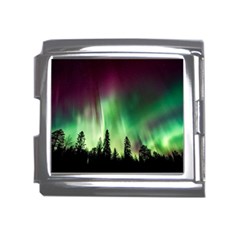 Aurora Borealis Northern Lights Forest Trees Woods Mega Link Italian Charm (18mm)