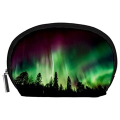 Aurora Borealis Northern Lights Forest Trees Woods Accessory Pouch (Large)