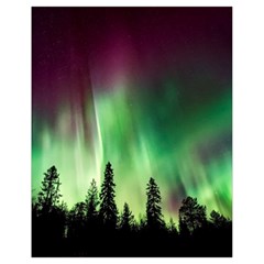 Aurora Borealis Northern Lights Forest Trees Woods Drawstring Bag (Small)