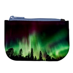 Aurora Borealis Northern Lights Forest Trees Woods Large Coin Purse by danenraven