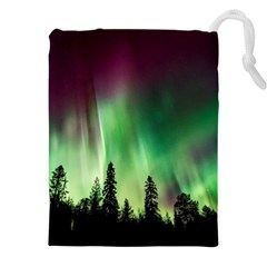 Aurora Borealis Northern Lights Forest Trees Woods Drawstring Pouch (5XL)