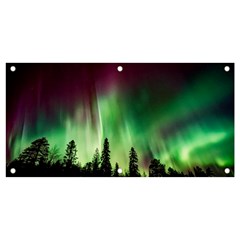 Aurora Borealis Northern Lights Forest Trees Woods Banner and Sign 4  x 2 