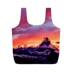 Matterhorn Mountains Sunset Dusk Snow Winter Full Print Recycle Bag (m) by danenraven