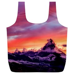 Matterhorn Mountains Sunset Dusk Snow Winter Full Print Recycle Bag (xl) by danenraven