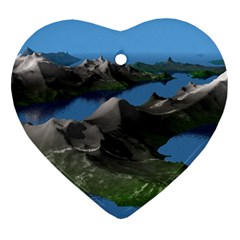 Mountain Landscape Rocky Rocks Geology Scenic Heart Ornament (two Sides) by danenraven