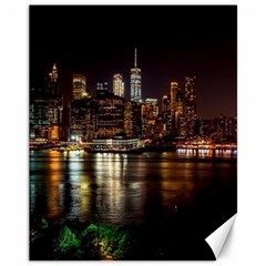 New York City Panorama Urban Hudson River Water Canvas 11  X 14  by danenraven