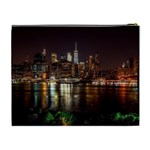 New York City Panorama Urban Hudson River Water Cosmetic Bag (XL) Back