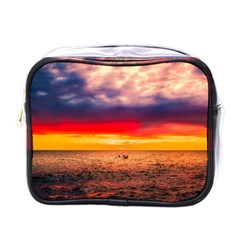 Denmark Sunset Dusk Sky Clouds Sea Ocean Water Mini Toiletries Bag (one Side) by danenraven