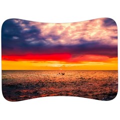 Denmark Sunset Dusk Sky Clouds Sea Ocean Water Velour Seat Head Rest Cushion by danenraven