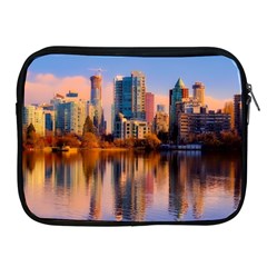 Vancouver Canada Sea Ocean Reflections Skyline Apple Ipad 2/3/4 Zipper Cases by danenraven