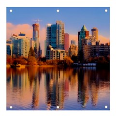 Vancouver Canada Sea Ocean Reflections Skyline Banner And Sign 4  X 4  by danenraven