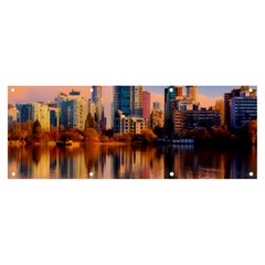 Vancouver Canada Sea Ocean Reflections Skyline Banner And Sign 8  X 3  by danenraven