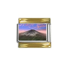 Mount Mountain Fuji Japan Volcano Mountains Gold Trim Italian Charm (9mm) by danenraven