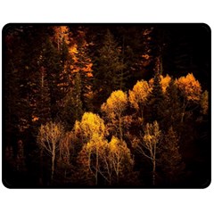 Autumn Fall Foliage Forest Trees Woods Nature Double Sided Fleece Blanket (medium)  by danenraven