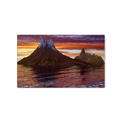 Sunset Island Tropical Sea Ocean Water Travel Sticker Rectangular (100 Pack)