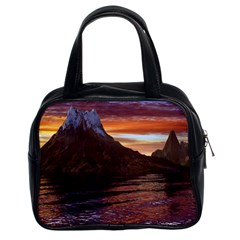 Sunset Island Tropical Sea Ocean Water Travel Classic Handbag (two Sides) by danenraven