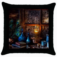 Blue Coffee Cups Cups Coffee Snack Blue Color Throw Pillow Case (black) by danenraven