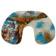 Abstract Mountains Landscape Tabloid Texture Travel Neck Pillow by danenraven